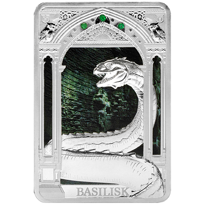 Stříbrná mince Harry Potter™ - Basilisk (Bazilišek) (Magical Creatures) 1 Oz 2025 Color PROOF (11.)