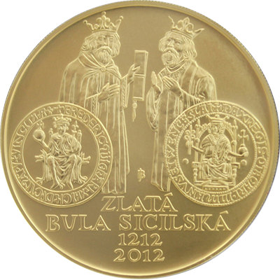 Zlatá mince 10000 Kč Zlatá bula sicilská 1 Oz 2012 běžná kvalita