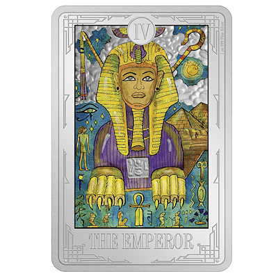 Stříbrná mince The Emperor (Císař) 1 Oz 2021 (Tarotové karty) Color PROOF - (5.)
