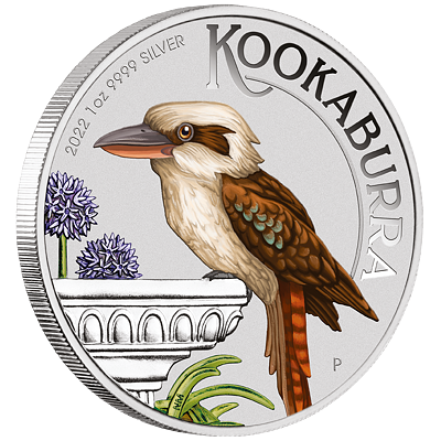 Stříbrná mince 1 Oz Australian Kookaburra (Ledňáček) 2022 Color (World Money Fair Berlin 2022)