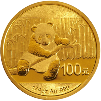 Zlatá mince 100 Yuan China Panda 1/4 Oz 2014