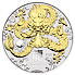 Lunární série III. - stříbrná mince Year of the Dragon (Rok draka) 1 Oz 2024 Gilded